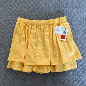 Old Navy Girls Yellow Polka Dot Layered Skort Size 4T